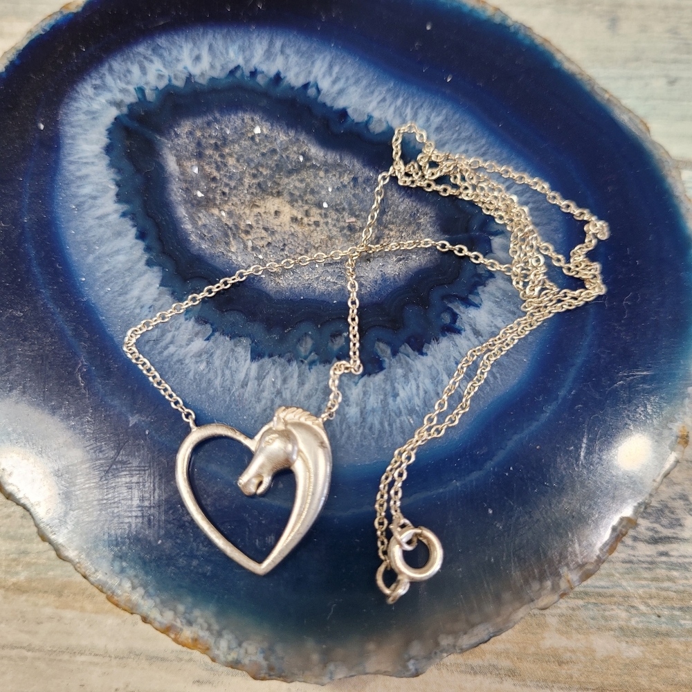 Horse Heart Pendant Necklace.
